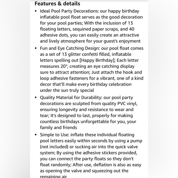 Pink & Gold 20'' Happy Birthday Pool Float Letters - Picture 5 of 9